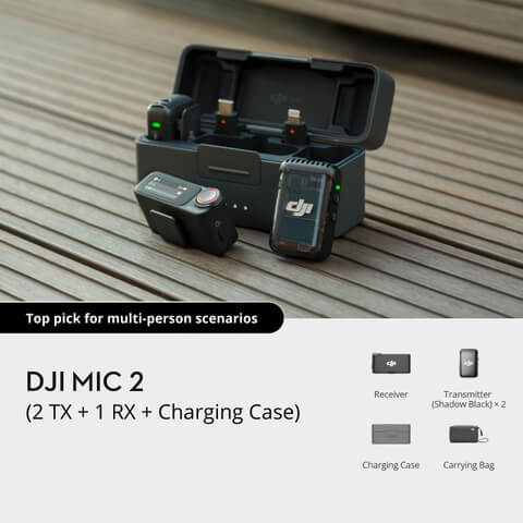 DJI Mic 2 (2 TX + 1 RX + Charging Case) (Refurbished Unit)